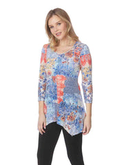 Tianello "Scarlet" Print Cotton Burnout "Asbury" Tunic-Wash