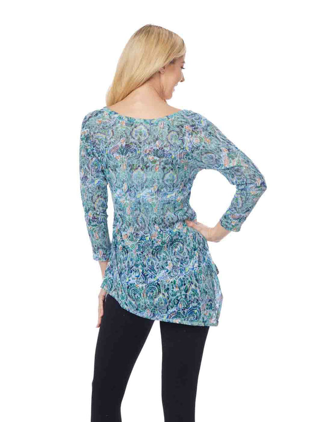  Tianello "Shailene" Print Knit Burnout "Toni" Tunic 