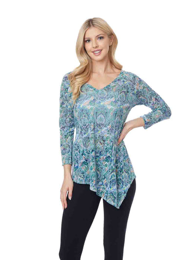 Tianello "Shailene" Print Knit Burnout "Toni" Tunic 