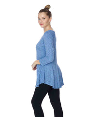 Tianello  "Sequoia" Jacquard Knit "Sochie" Tunic-Periwinkle