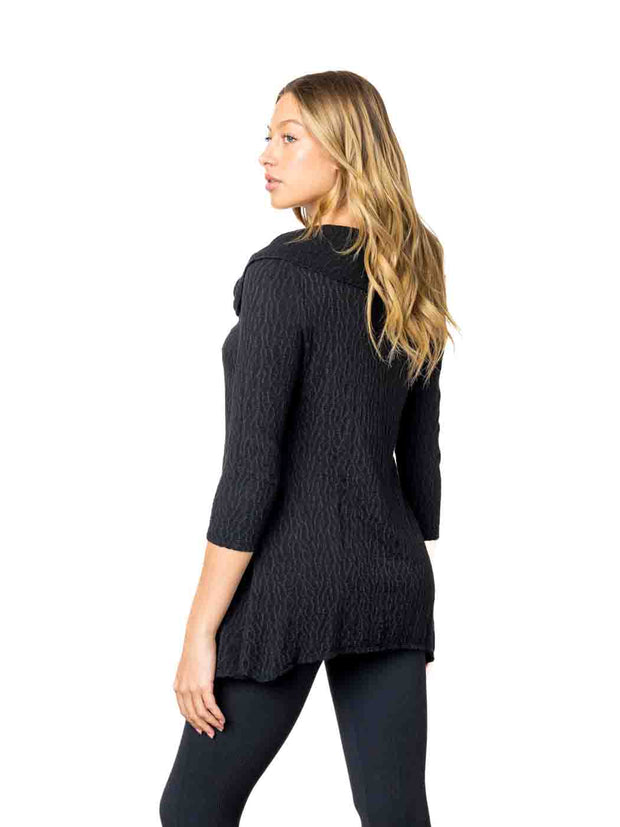 Tianello "Sequoia" Jacquard Knit Jersey "Siri" Cowl Tunic
