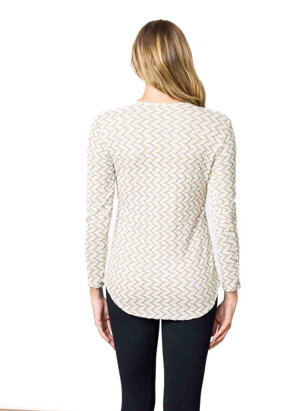 Tianello "Silvia" Knit Jacquard L.S. "Koi" Tunic