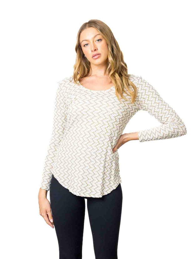 Tianello "Silvia" Knit Jacquard L.S. "Koi" Tunic