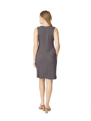 Tianello   "Honey Comb" Knit Jacquard "Stefie"  Tank Dress-Steel