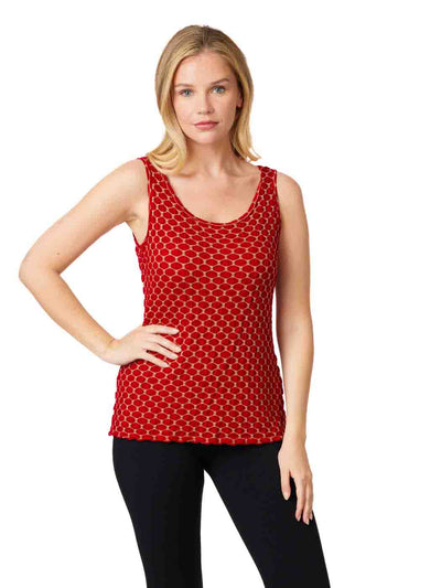 Tianello Taupe "HoneyComb" Knit "Heidie" Tank Top-Pomegranate