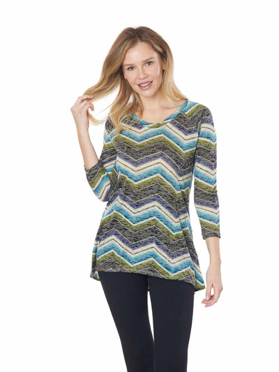 Tianello "Then" Print Knit Jersey Burnout "Livia" Tunic
