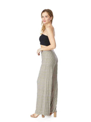 Tianello Taupe Stripe Knit Flood Pant-SLATE