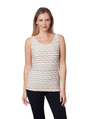 Tianello Taupe "Stripe" Knit "Heidie" Tank
