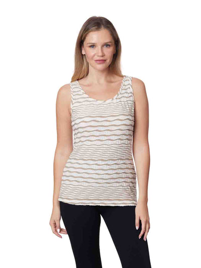 Tianello Taupe "Stripe" Knit "Heidie" Tank

