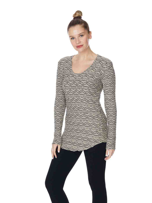 Tianello "VIVA" Knit Jacquard L.S. "Koi" Tunic-Line"
