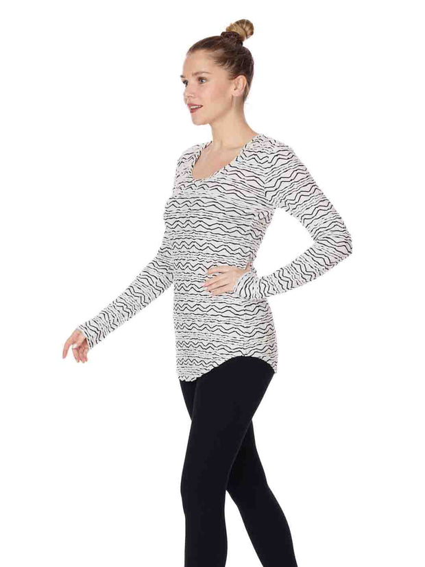 Tianello "VIVA" Knit Jacquard L.S. "Koi" Tunic-Wash