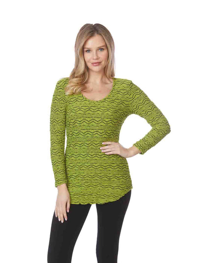 Tianello "VIVA" Knit Jacquard L.S. "Koi" Tunic-Hemp
