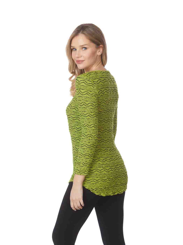 Tianello "VIVA" Knit Jacquard L.S. "Koi" Tunic-Hemp
