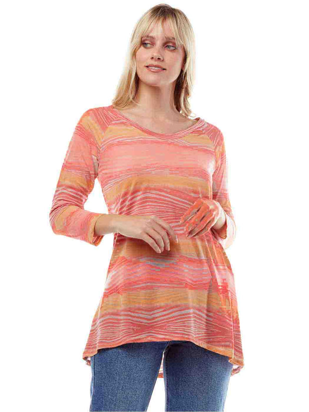 Tianello "Winslow" Knit Jersey Burnout "Livia" Tunic - Tianello.com