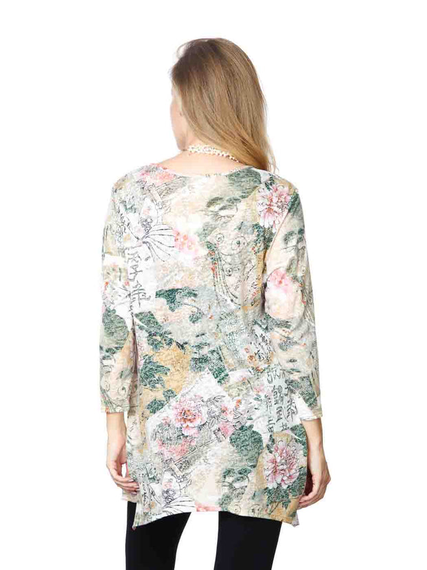 Tianello "YUKO" Print Cotton Burnout "Asbury" Tunic-Wash
