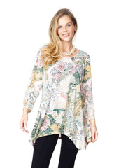 Tianello "YUKO" Print Cotton Burnout "Asbury" Tunic-Wash