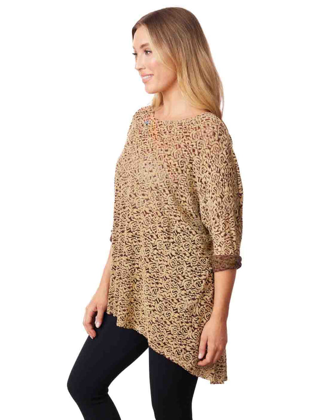Tianello "Little Rosita" Jacquard Knit "OVERSIZED" "Chili" Tunic- S,M
