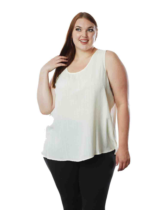 Tianello "Plus" Sized TENCEL™ Jacquard Stripe "Gina"   Tank-Wash