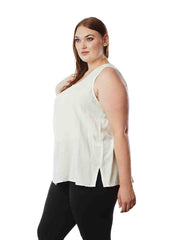 Tianello "Plus" Sized TENCEL™ Jacquard Stripe "Gina"   Tank-Wash