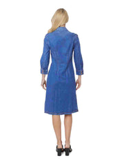 Tianello TENCEL™ Cotton Stretch "Denim" Long Duster "Daphne" Shirt Dress
