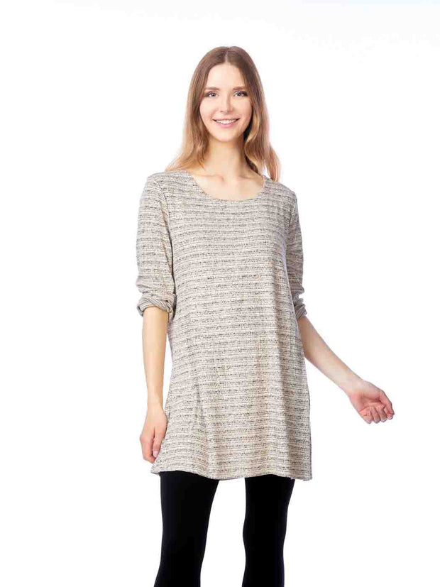 Tianello French Knit #62 Jersey Jacquard "Mara" Tunic-Wash
