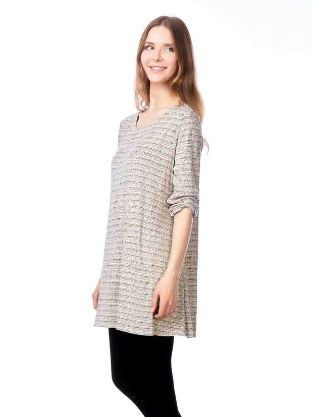 Tianello French Knit #62 Jersey Jacquard "Mara" Tunic-Wash