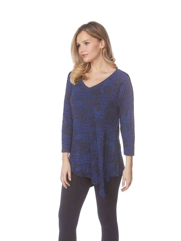 Tianello "Aheni" French Knit "Toni" Tunic-Cobalt