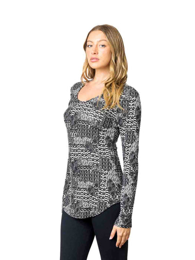 Tianello "Aheni" French Knit Jacquard  L.S. "Koi" Tee