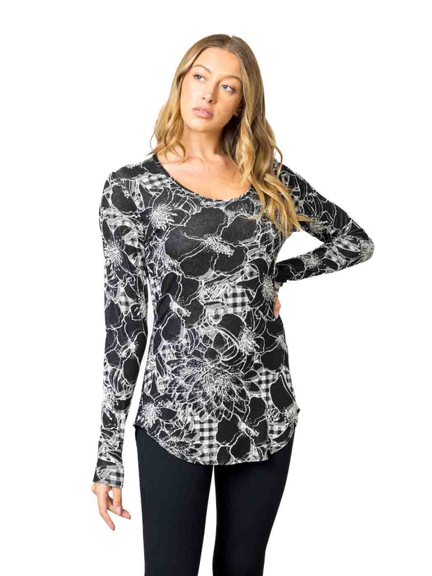 Tianello "Bowdeen" French Knit Jacquard  L.S. "Koi" Tee