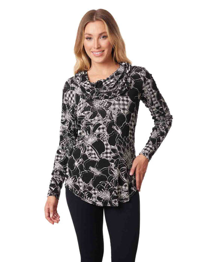 Tianello "Bowdeen" French Knit LS "Koi Cowl" Tunic