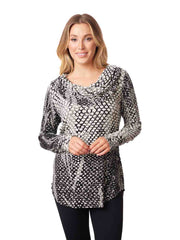 Tianello "Coquil" French Knit LS "Koi Cowl" Tunic