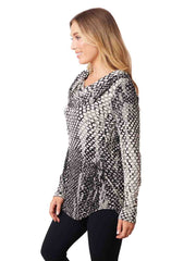 Tianello "Coquil" French Knit LS "Koi Cowl" Tunic