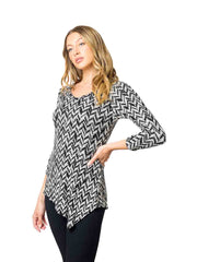 Tianello "Chevron" French Knit "Toni" Tunic