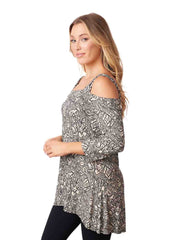 Tianello "Daunita"  French Knit "Simha" Cold Shoulder, Tunic