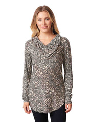 Tianello "Daunita" French Knit LS "Koi" Cowl Tunic