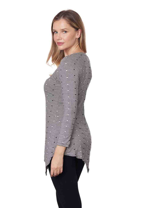 Tianello "Fianna" French Knit Jacquard "Toni" Tunic