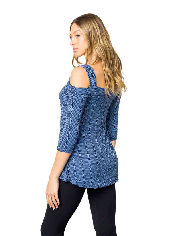 Tianello "FIANNA"  French Knit "Simha" Cold Shoulder, Tunic
