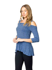 Tianello "FIANNA"  French Knit "Simha" Cold Shoulder, Tunic