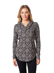 Tianello Hanford French Knit LS Koi Cowl Tunic