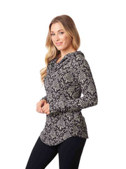 Tianello Hanford French Knit LS Koi Cowl Tunic