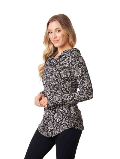 Tianello Hanford French Knit LS Koi Cowl Tunic