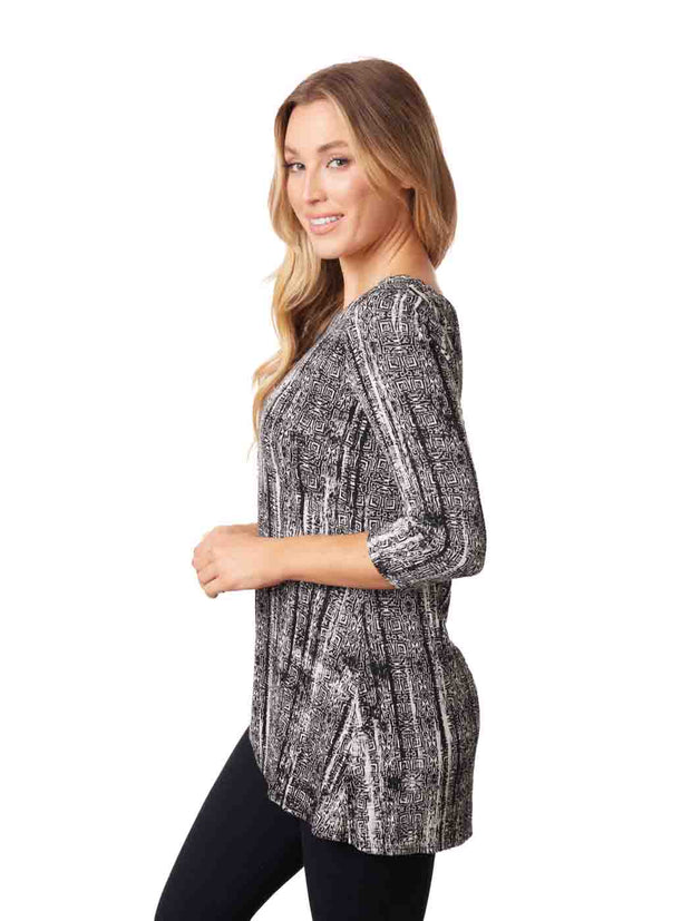 Tianello "Maya" French Knit Jersey Jacquard "Mara" Tunic