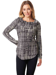 Tianello "Maya" French Knit LS "Koi Cowl" Tunic