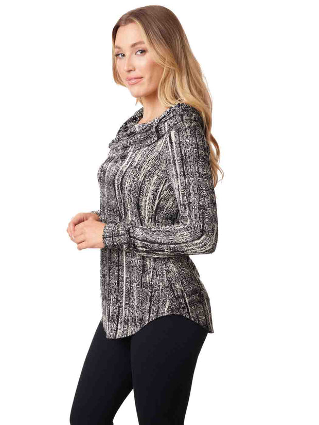 Tianello "Maya" French Knit LS "Koi Cowl" Tunic