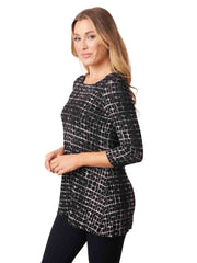 Tianello "Odessa" French Knit Jersey Jacquard "Mara" Tunic