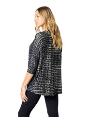 Tianello "Odessa" French Jacquard Knit "OVERSIZED" "Chili" Tunic Top