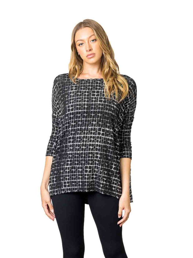Tianello "Odessa" French Jacquard Knit "OVERSIZED" "Chili" Tunic Top