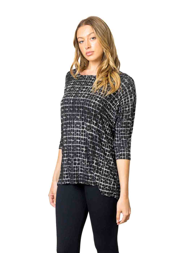 Tianello "Odessa" French Jacquard Knit "OVERSIZED" "Chili" Tunic Top