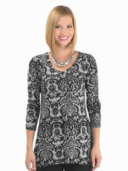 Tianello "Oriana" French Knit Livia Tunic Top - XS,S