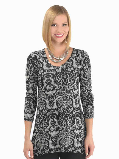 Tianello "Oriana" French Knit Livia Tunic Top - XS,S